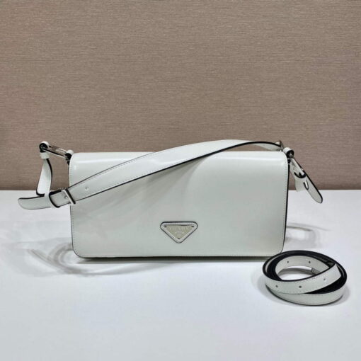 Replica Prada 1BD323 Brushed leather Prada Femme bag White