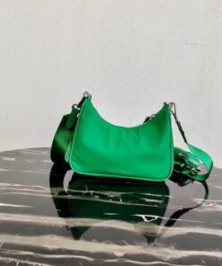 Replica Prada 1BH204 Prada Re-Edition 2005 Nylon Bag Green 2