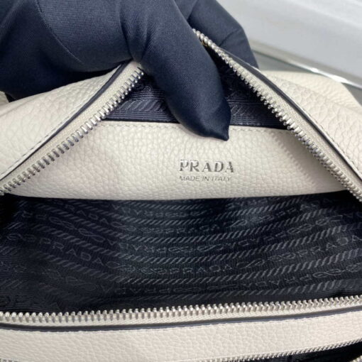 Replica Prada Leather bag with shoulder strap 1BH082 Beige 8
