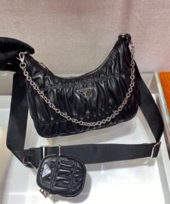 Replica Prada 1BH204 Mini Bags Prada Crossbody Leather bag In Black 2