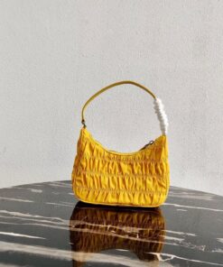 Replica Prada 1NE204 Prada Nylon and Saffiano Leather Mini Bag in Yellow 2
