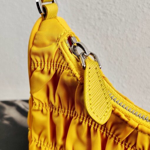 Replica Prada 1NE204 Prada Nylon and Saffiano Leather Mini Bag in Yellow 5
