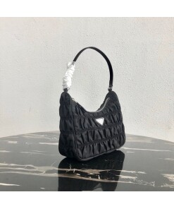 Replica Prada 1NE204 Prada Nylon and Saffiano Leather Mini Bag in Black