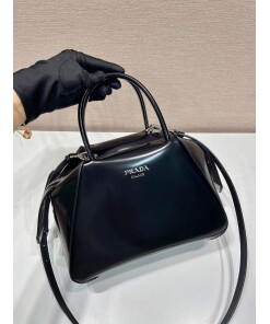 Replica Prada 1BA366 Small brushed leather Prada Supernova handbag Black
