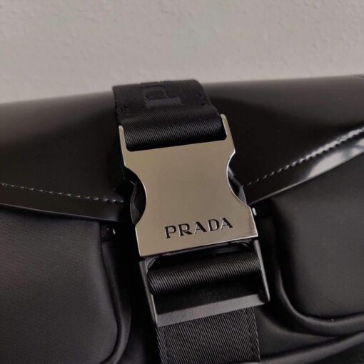 Replica Prada 1BD295 Prada Pocket Nappa Leather Bag Black 5