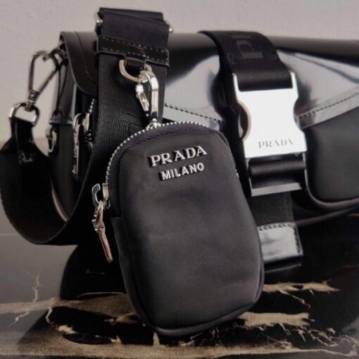 Replica Prada 1BD295 Prada Pocket Nappa Leather Bag Black 6