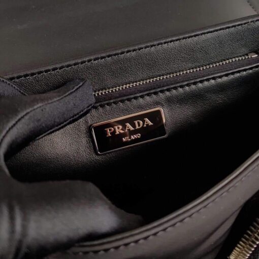 Replica Prada 1BD295 Prada Pocket Nappa Leather Bag Black 9