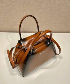Replica Prada 1BA366 Small brushed leather Prada Supernova handbag Brown 2