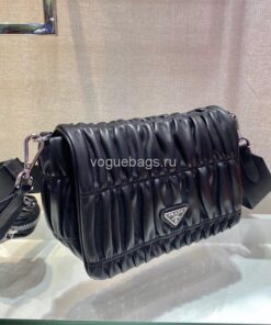 Replica Prada 1BD289 Gaufre Nappa Leather Shoulder Bag Black 2