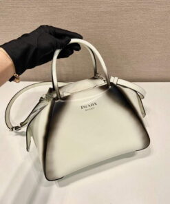 Replica Prada 1BA366 Small brushed leather Prada Supernova handbag White