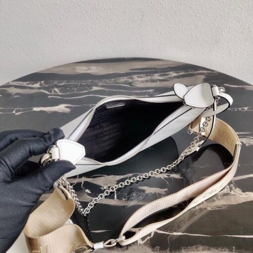 Replica Prada 1BH204 Prada Re-Edition 2005 Saffiano leather Bag in White Silver 8