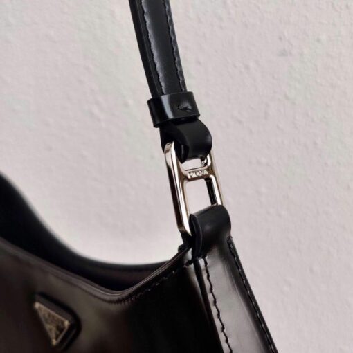 Replica Prada 1BC499 Prada Cleo Brushed Leather Shoulder Bag in Black 5