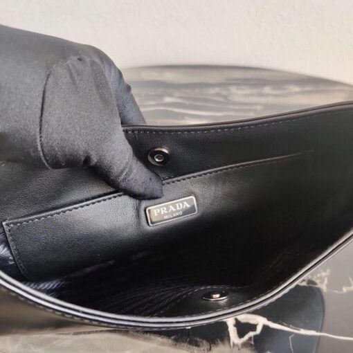 Replica Prada 1BC499 Prada Cleo Brushed Leather Shoulder Bag in Black 6