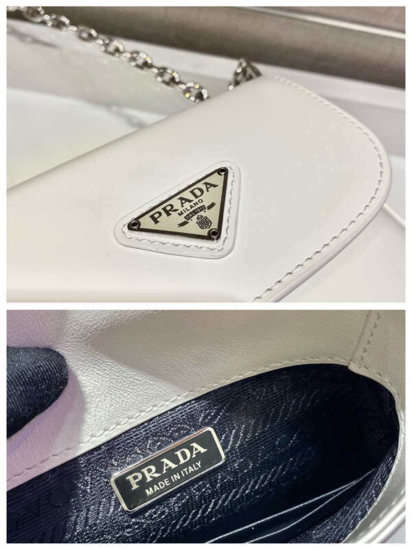 Replica Prada 1BH185 Mini Cleo BRUSHED Leather White 7