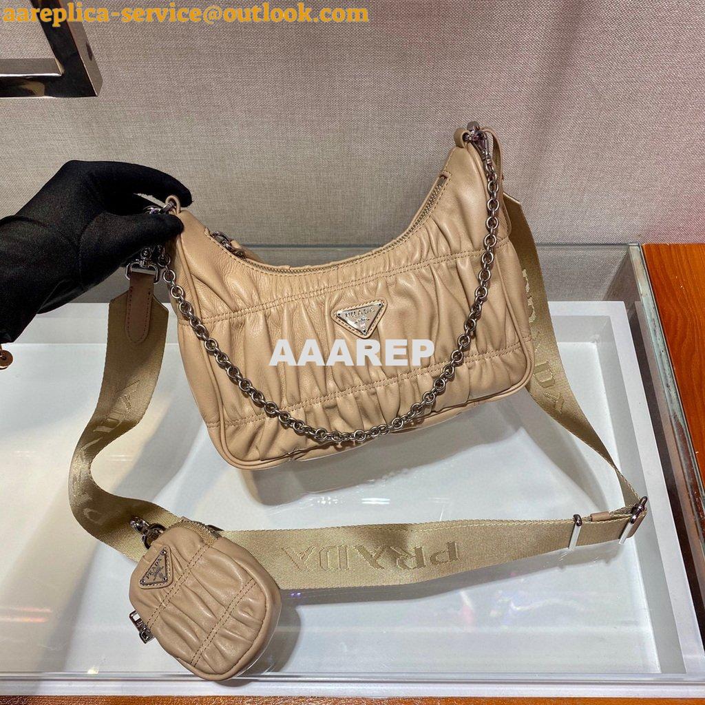 Replica Prada 1BH204 Mini Bags Prada Crossbody Leather bag In Apricot 2 Replica Prada 1BH204 Mini Bags Prada Crossbody Leather bag In Apricot 2