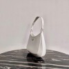 Replica Prada 1BC156 Prada Cleo Brushed Leather Shoulder Bag White