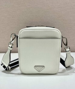 Replica Prada 2VH154 Saffiano leather shoulder bag White 2
