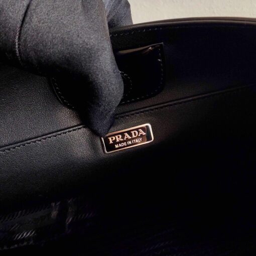 Replica Prada 1BC156 Prada Cleo Brushed Leather Shoulder Bag Black 8