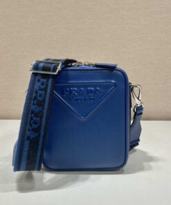 Replica Prada 2VH154 Saffiano leather shoulder bag Blue