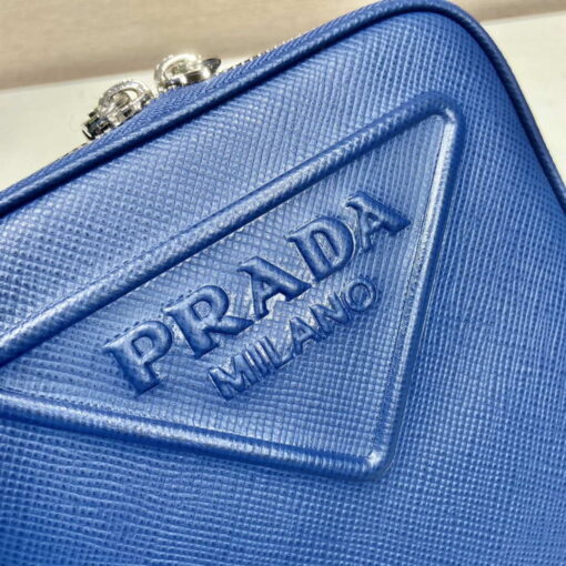 Replica Prada 2VH154 Saffiano leather shoulder bag Blue 3