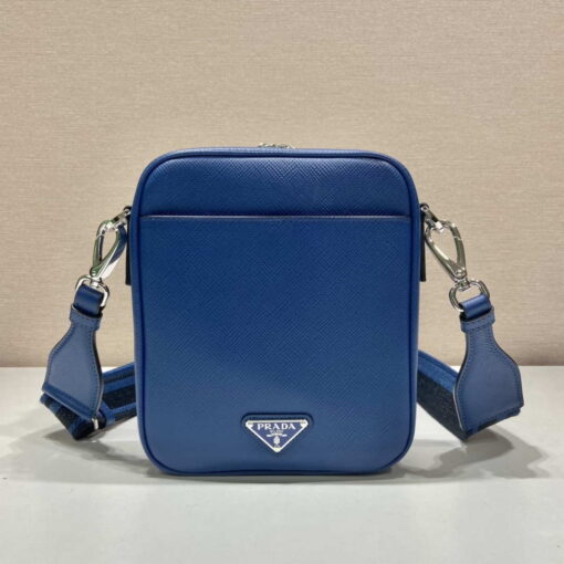 Replica Prada 2VH154 Saffiano leather shoulder bag Blue 4