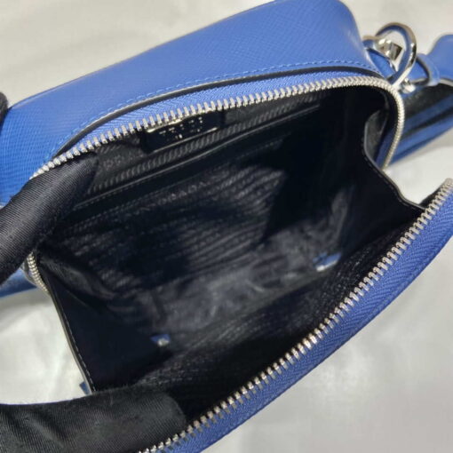 Replica Prada 2VH154 Saffiano leather shoulder bag Blue 6