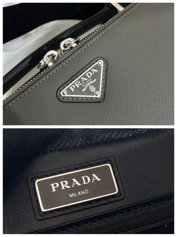 Replica Prada 2VH069 Brique Saffiano leather bag Gray 8