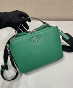Replica Prada 2VH069 Brique Saffiano leather bag Green 2