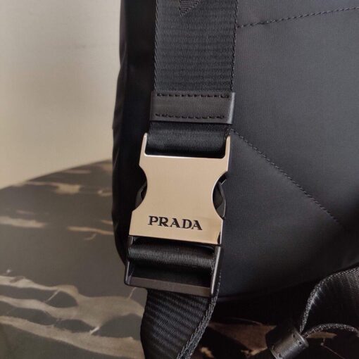 Replica Prada Re-Nylon and leather Backpack 2VZ092 Black 3