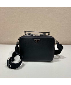 Replica Prada 2VH069 Brique Saffiano leather bag Black