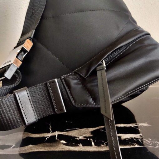 Replica Prada Re-Nylon and leather Backpack 2VZ092 Black 4