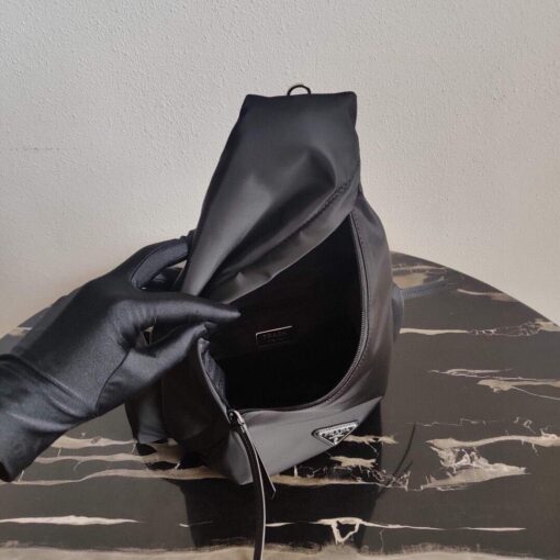 Replica Prada Re-Nylon and leather Backpack 2VZ092 Black 8