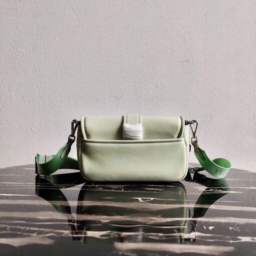 Replica Prada Pocket Nylon and Brushed Leather Bag 1BD295 Green 3