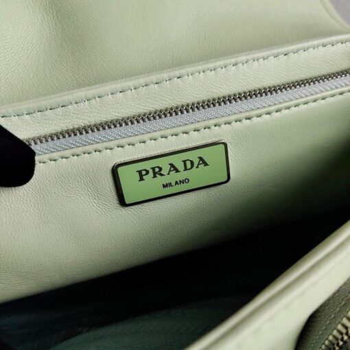 Replica Prada Pocket Nylon and Brushed Leather Bag 1BD295 Green 6