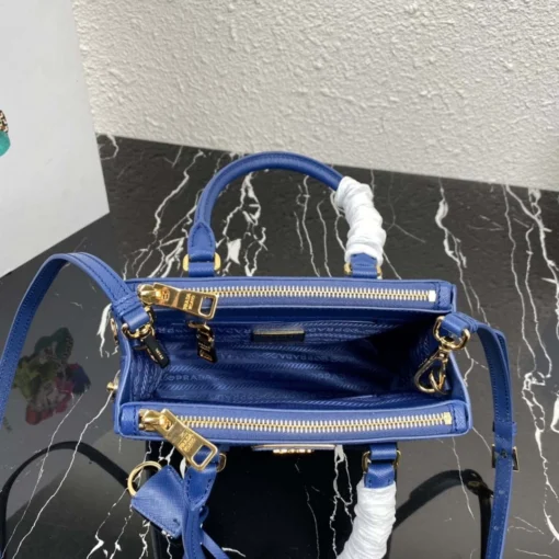 Replica Prada 1BA906 Prada Galleria Saffiano leather mini-bag Blue 6