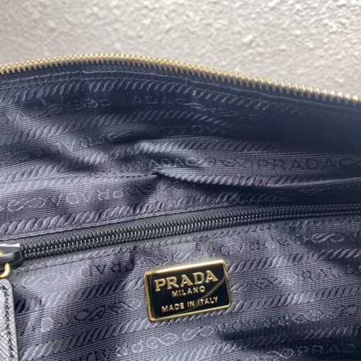 Replica Prada Nylon Vintage Chain Stray Bag 1BD630 Black 8