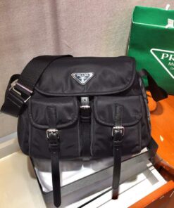 Replica Prada Nylon Shoulder Bag 1BD225 Black