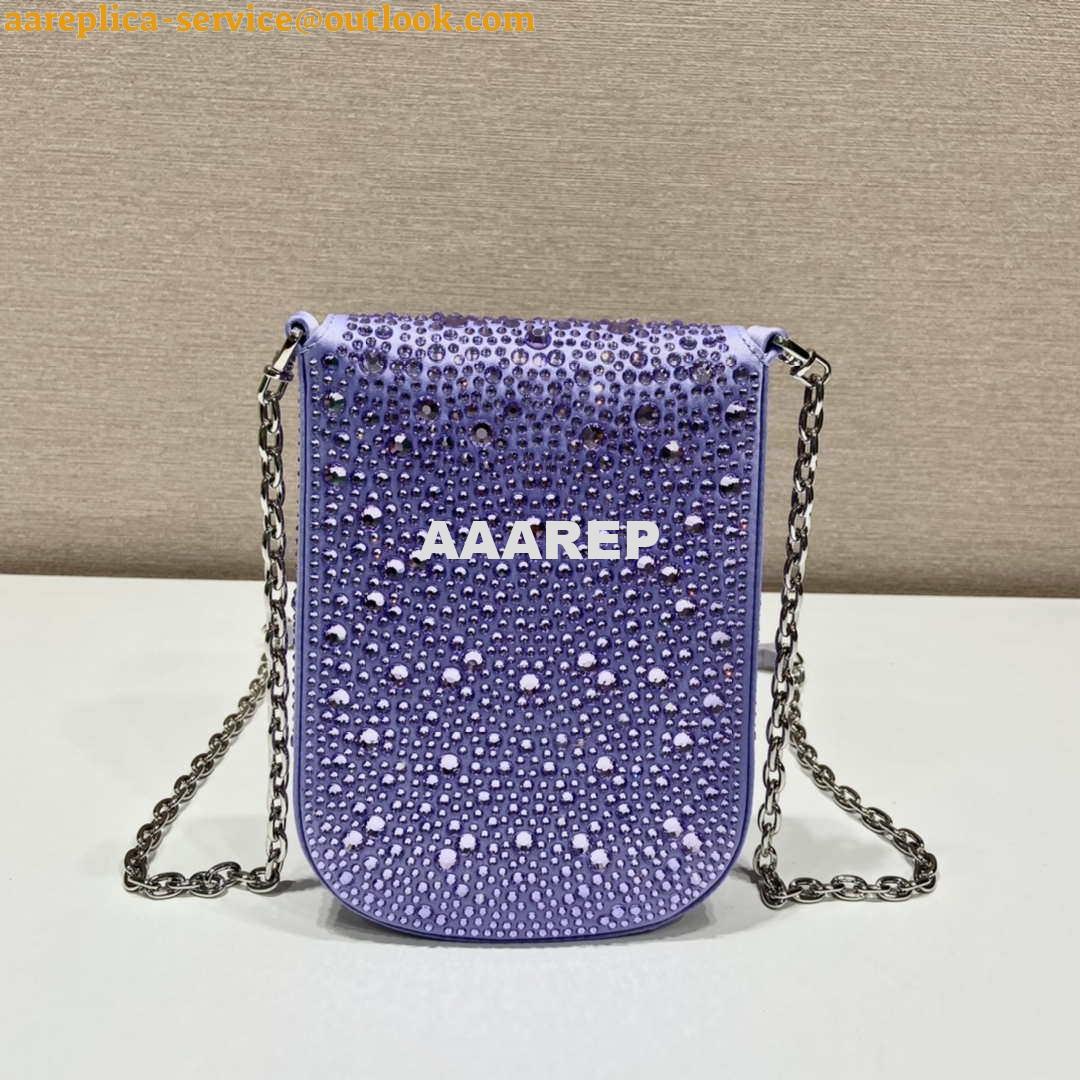 Replica Prada 1BH185 Mini Cleo satin bag with crystals Purple 5 Replica Prada 1BH185 Mini Cleo satin bag with crystals Purple 5