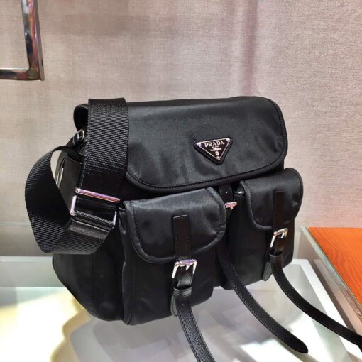 Replica Prada Nylon Shoulder Bag 1BD225 Black 2