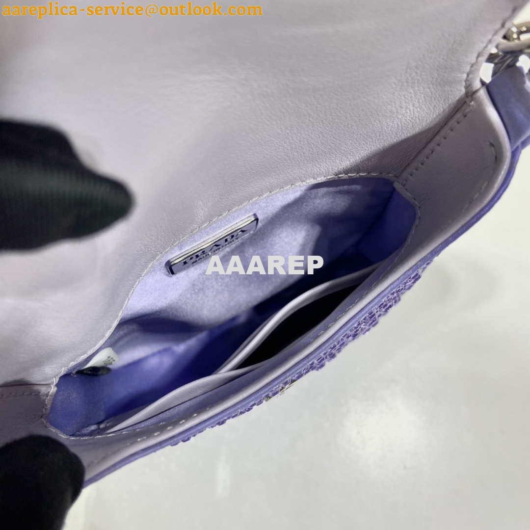 Replica Prada 1BH185 Mini Cleo satin bag with crystals Purple 7 Replica Prada 1BH185 Mini Cleo satin bag with crystals Purple 7