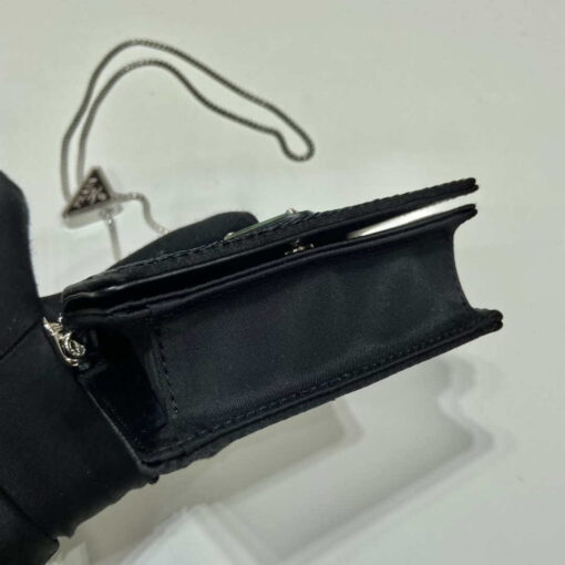 Replica Prada sequins-studded card holder with shoulder strap 1MR024 Black 5