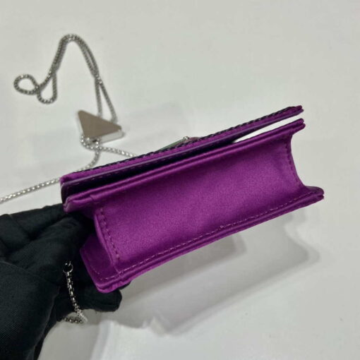 Replica Prada sequins-studded card holder with shoulder strap 1MR024 Purple 5