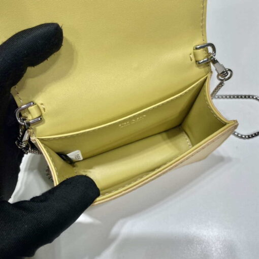 Replica Prada Crystal-studded card holder with shoulder strap 1MR024 Yellow Crystal 7