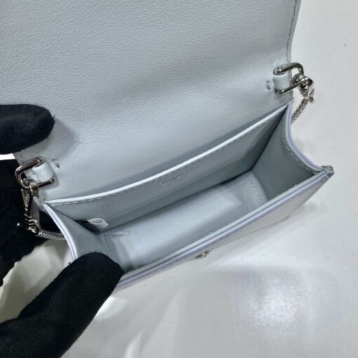 Replica Prada Crystal-studded card holder with shoulder strap 1MR024 White Crystal 8