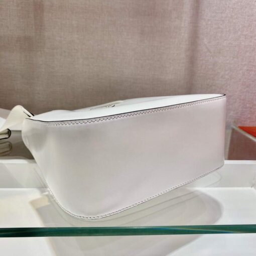 Replica Prada Brushed leather handbag 1BA320 White 5