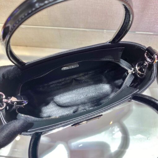Replica Prada Brushed leather handbag 1BA320 Black 6