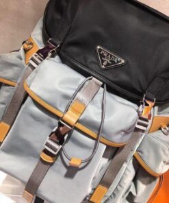 Replica Prada 2VZ074 Nylon Backpack Bag in Gray