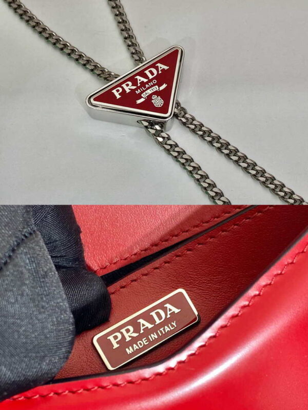 Replica Prada 1BH189 Brushed leather shoulder bag Red 8