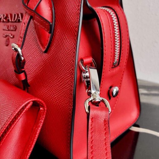 Replica Prada 1BA269 Saffiano Leather Prada Monochrome Bag Red 6