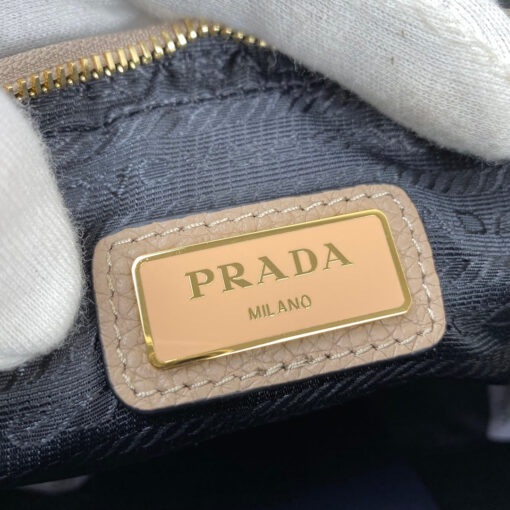 Replica Prada 1BH082 Leather bag with shoulder strap Apricot Gold 8
